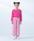 Kids East Girls Pink 2 Piece Printed Linen Set